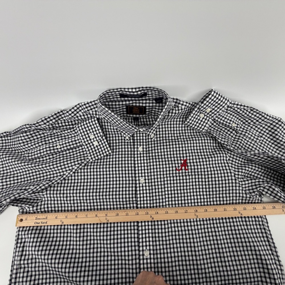 The Shirt Shop Mens Large Gingham Button Down Shirt Long Sleeve Embroidered A - Picture 7 of 13